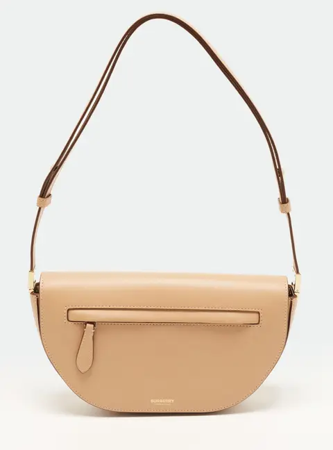 Burberry Olympia Small Beige Leather Shoulder Bag