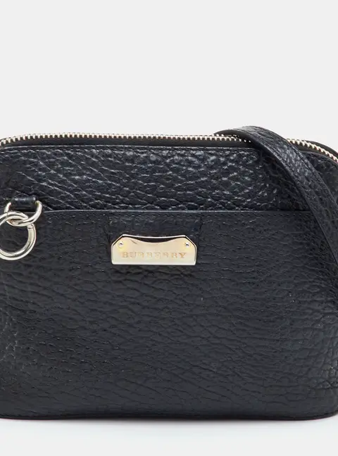 Burberry Harrogate Small Black Leather Crossbody Bag