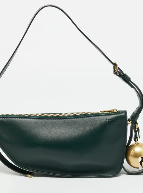 Burberry Shield Mini Green Leather Shoulder Bag