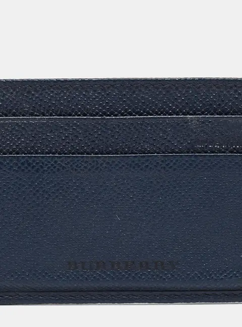 Burberry Navy Blue Leather Card Holder