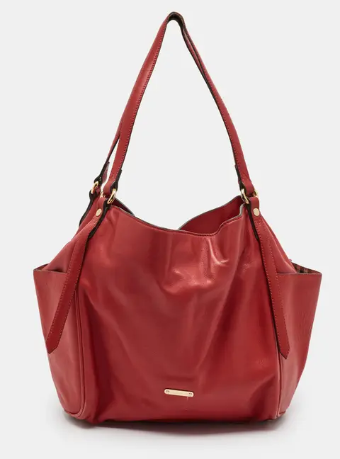 Burberry Canterbury Red Leather Tote