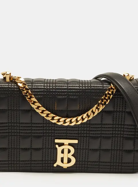 Burberry Lola Small Black Quilted Leather Shoulder Bag