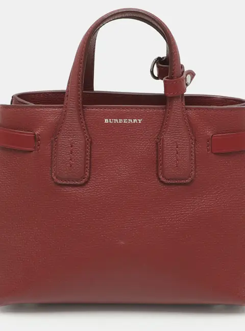 Burberry Banner Mini Burgundy Leather Tote