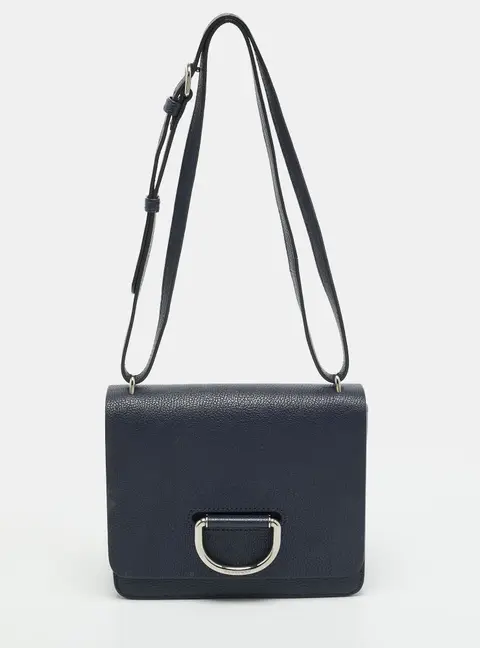 Burberry D-Ring Blue Leather Shoulder Bag