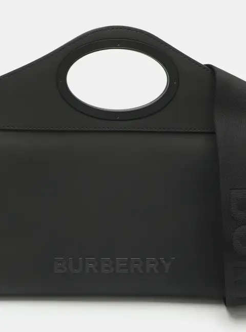 Burberry Foldover Pocket Black Rubberized Bag