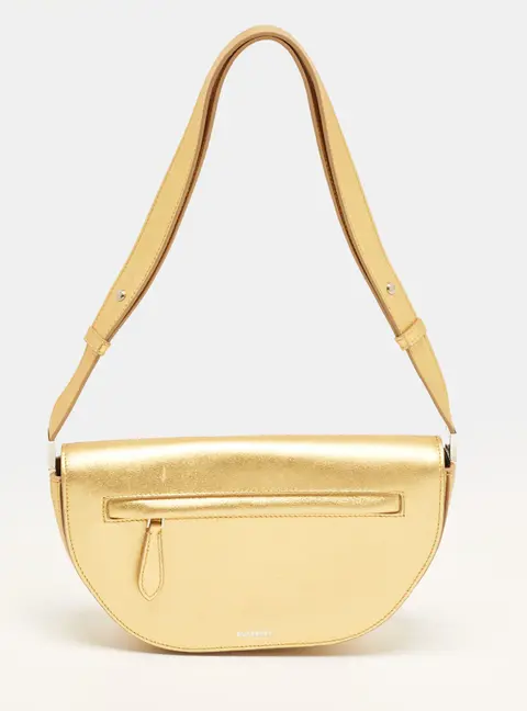 Burberry Olympia Small Gold Leather Shoulder Bag