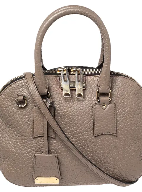 Burberry Grey Grain Leather Orchard Satchel