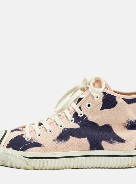 Burberry Pink Painted Bird Canvas Birdskingly High Top Sneakers Size 42