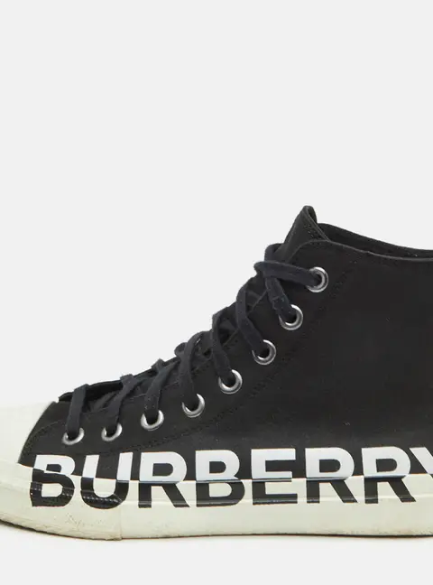 Burberry Larkhall Size 41.5 Black Canvas High Top Sneakers