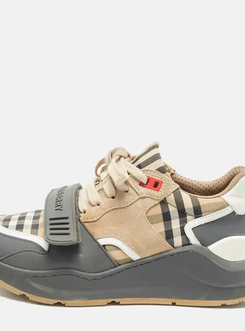 Burberry Ramsey Size 39 Multicolor Leather and Suede Low Top Sneakers