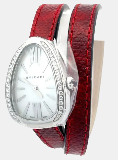 Bvlgari Serpenti 102920 Quartz Mother of Pearl Stainless Steel Women&rsquo;s Wristwatch 27 mm