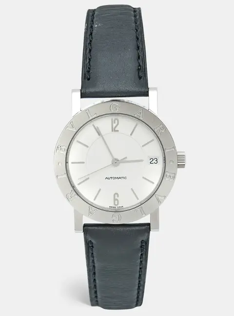 Bvlgari Bvlgari BB 33 SL AUTO BB 33 SL AUTO Opaline White Dial Stainless Steel Leather Women's Wristwatch 33 mm