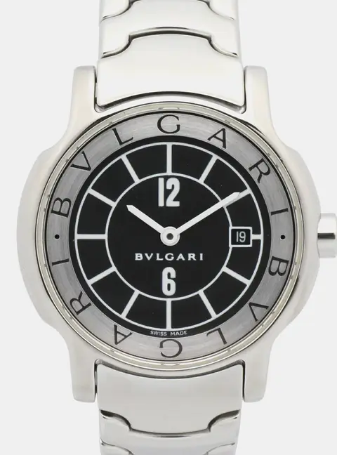 Bvlgari Solotempo ST29S Black Stainless Steel Quartz Women's Watches 29mm