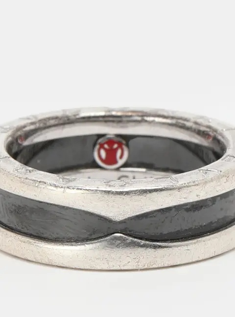 Bvlgari B.Zero1 Save the Children Ceramic Sterling Silver Ring Size 52