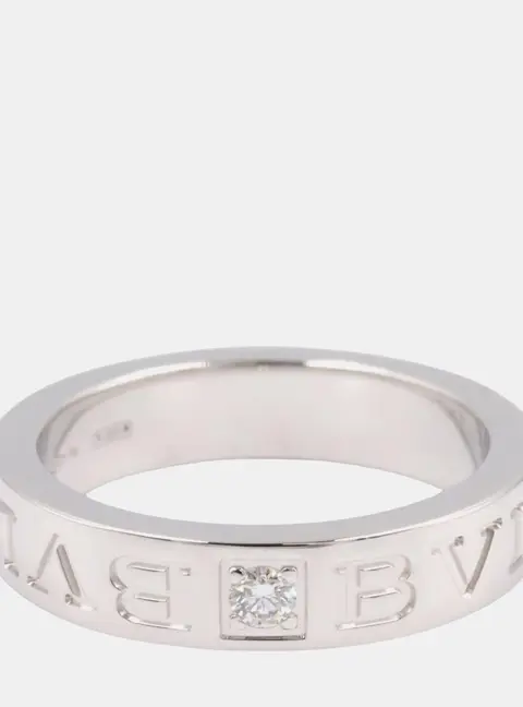 Bvlgari B.zero1 18k White Gold Diamond Women's Ring EU 48
