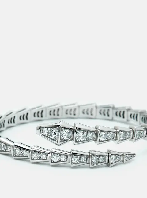 Bvlgari Serpenti Viper Diamonds 18k White Gold Bracelet S