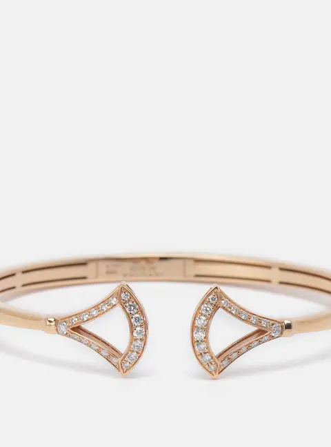 Bvlgari Divas' Dream Diamond 18k Rose Gold Bangle Bracelet cm
