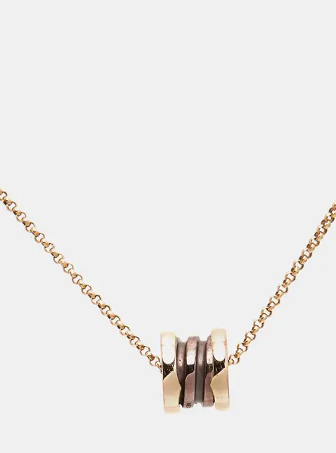 Bvlgari B.Zero1 Mini Fancy Cermet 18K Rose Gold Pendant Necklace