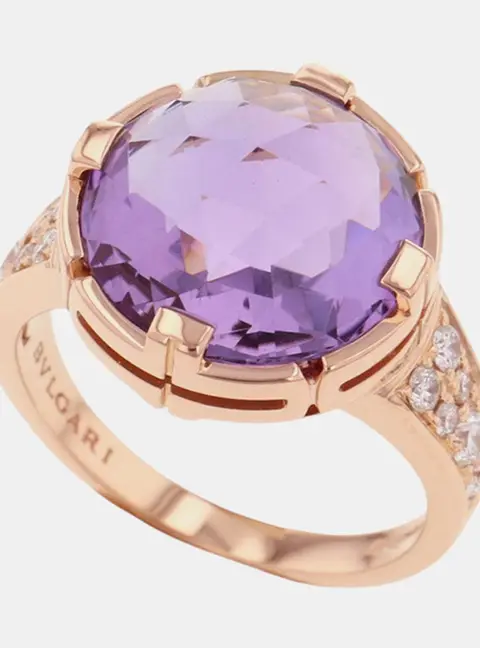 Bvlgari Parentesi Cocktail 18K Pink Gold Ring EU 54