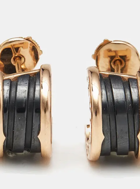Bvlgari B.Zero1 Cermaic 18k Rose Gold Earrings