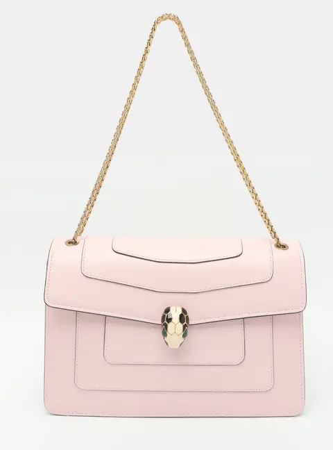 Bvlgari Serpenti Forever Medium Pink Leather Shoulder Bag