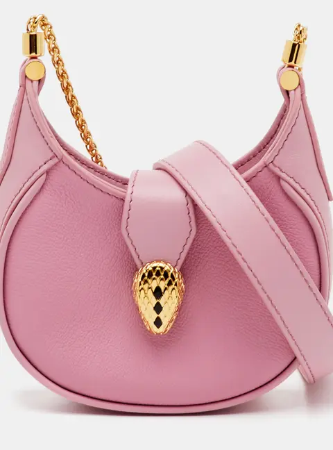 Bvlgari Serpenti Ellipse Micro Pink Leather Hobo