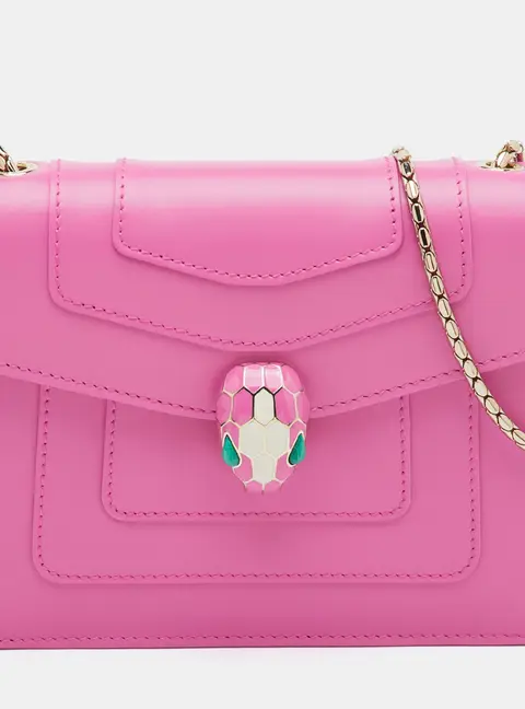 Bvlgari Serpenti Forever Small Pink Leather Shoulder Bag