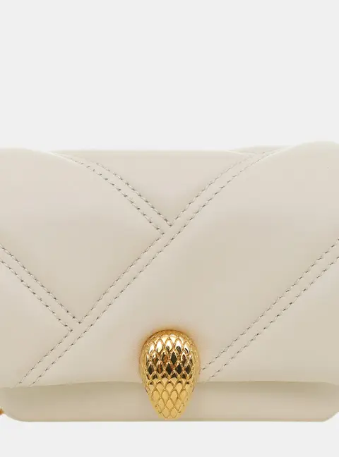 Bvlgari Serpenti Cabochon Micro Ivory Quilted Leather Shoulder Bag