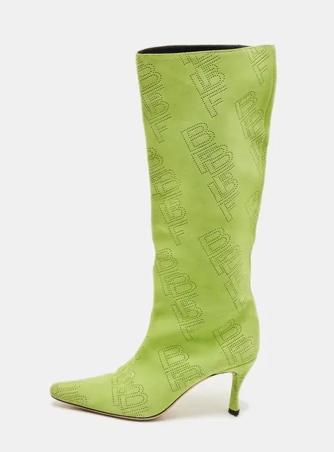 By Far Stevie 42 Size 39 Green Suede Knee Length Boots