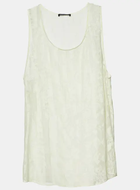 Balmain Yellow Harlequin Check Jacquard Sleeveless Tank Top S