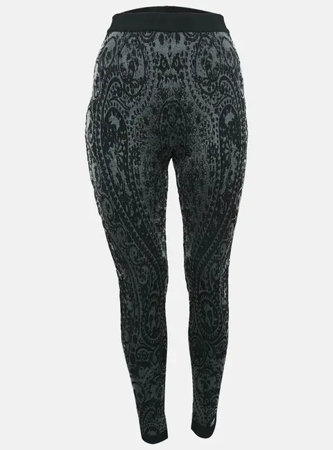 Balmain Black Jacquard Jersey Leggings S