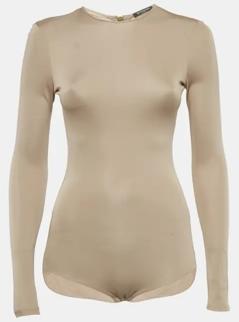 Balmain Beige Jersey Bodysuit S
