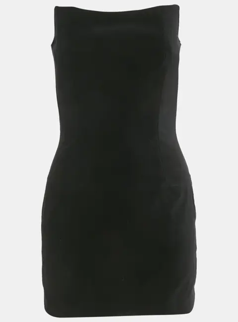 Balmain Black Velvet Strapless Mini Dress M