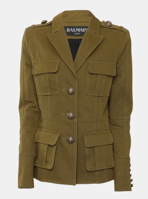 Balmain Green Twill Jacket S