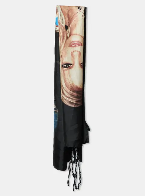 Balenciaga Black Sateen Printed Britney Spears Series Flag Scarf