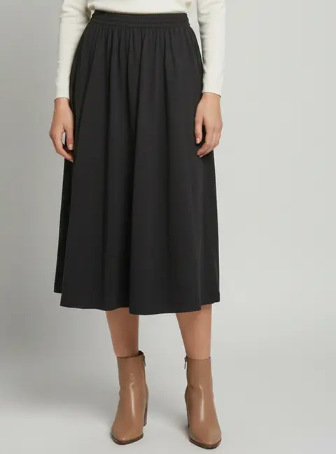 Balenciaga Black Faded Distressed Jersey Midi Skirt XS