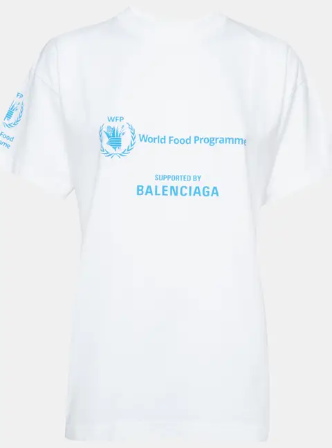 Balenciaga Unisex White World Food Programme Graphic Jersey T-Shirt S