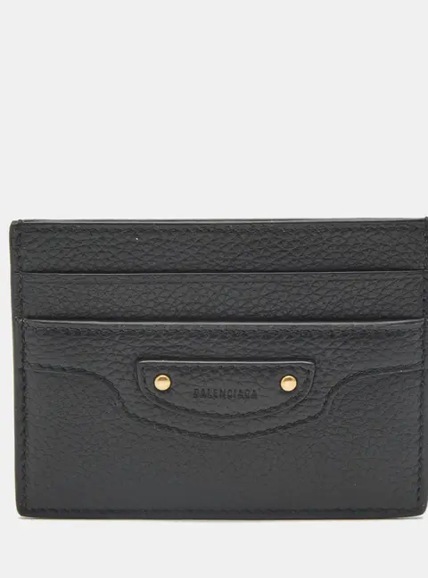 Balenciaga Neo Classic Black Leather Card Holder