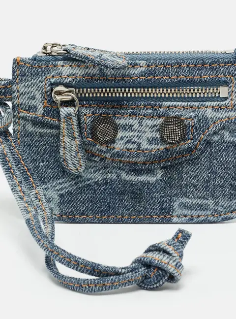 Balenciaga Le Cagole Blue Denim Coin Purse