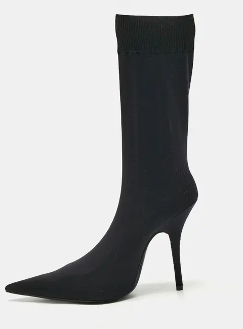 Balenciaga Black  Stretch  Fabric Knife Ankle Socks Boots Size 39.5