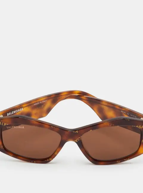 Balenciaga Tortoise Brown BB0106S Frame Geometric Sunglasses