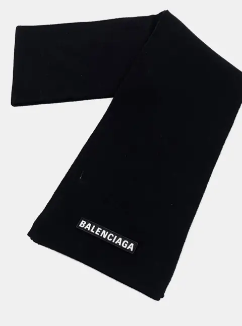 Balenciaga Wool Black Scarf