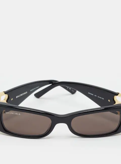 Balenciaga Black BB0096S Dynasty Rectangle Sunglasses