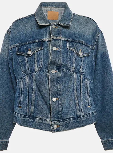 Balenciaga Blue Denim Dart Detail Button Front Jacket S