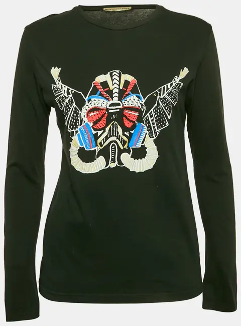 Balenciaga Black Printed Jersey Crewneck T-Shirt S
