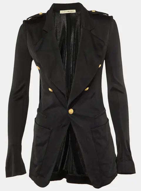 Balenciaga Black Jersey Double Breasted Jacket M