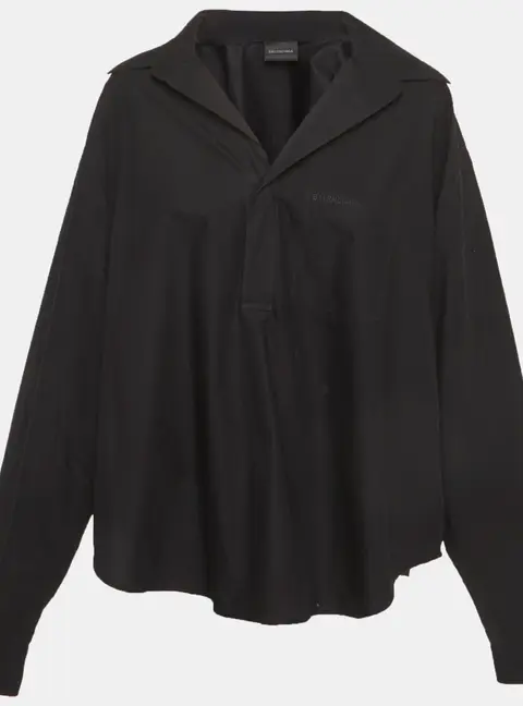 Balenciaga Black Cotton Oversized Shirt S