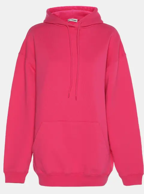Balenciaga Pink Knit Hooded Sweatshirt M
