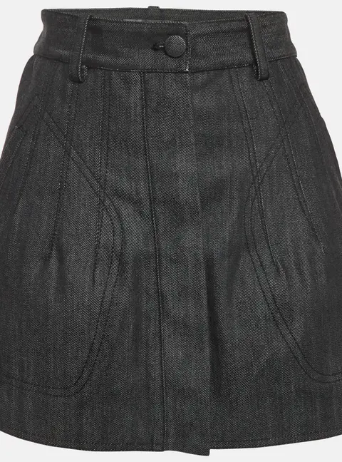 Balenciaga Black Denim Mini Skirt M