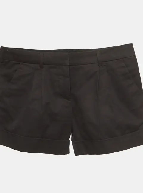 Balenciaga Black Gabardine Pleated Shorts M